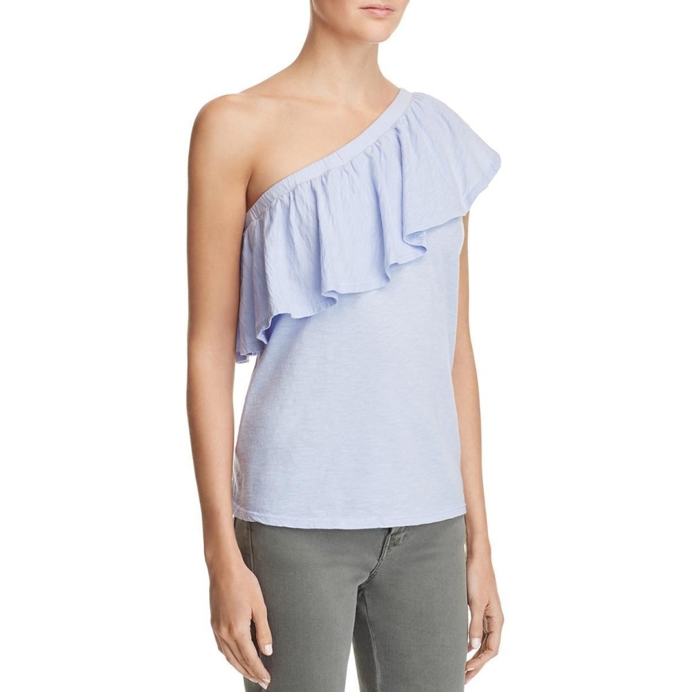 VELVET BY GRAHAM & SPENCER Womens Blue Ruffled